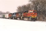 Tied down grain train